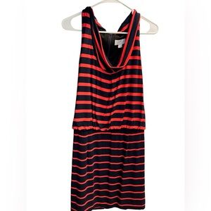 Cowl neck dress with pockets Red and Blue striped Jessica Simpson brand